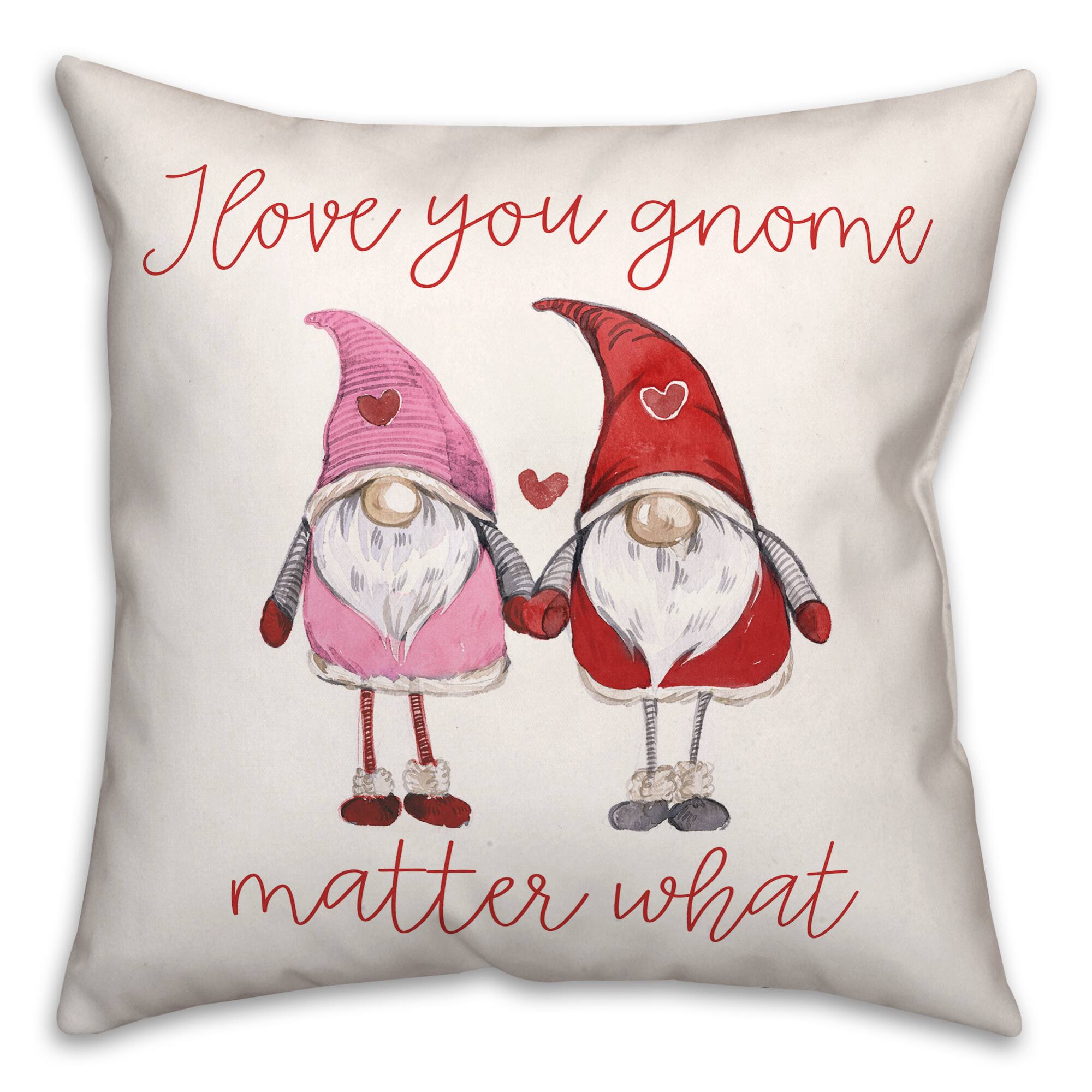 Love Gnomes Throw Pillow